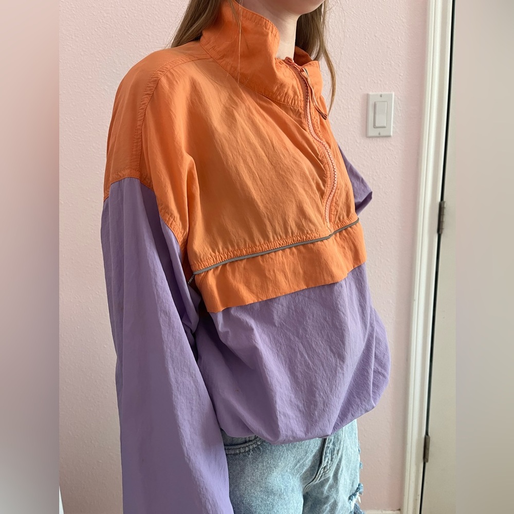 80s style quarter zip windbreaker